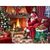 Santa claus sitting in the living room